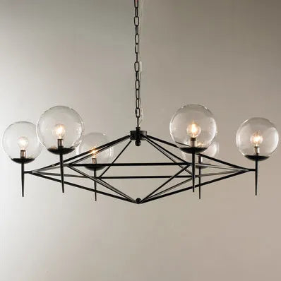 8-Lights Black Chandelier 9633-8