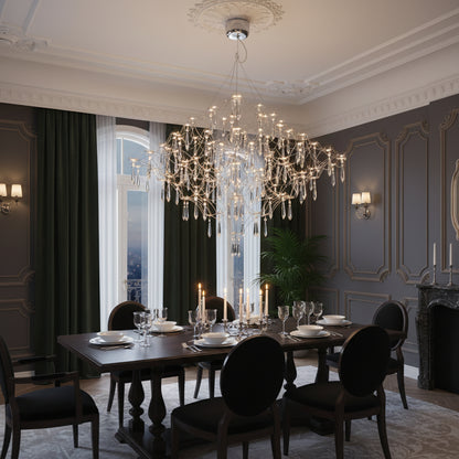 Silver Stainless steel Starry LED Chandelier LJ9512-D100