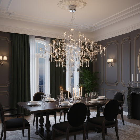 Silver Stainless steel Starry LED Chandelier LJ9512-D100