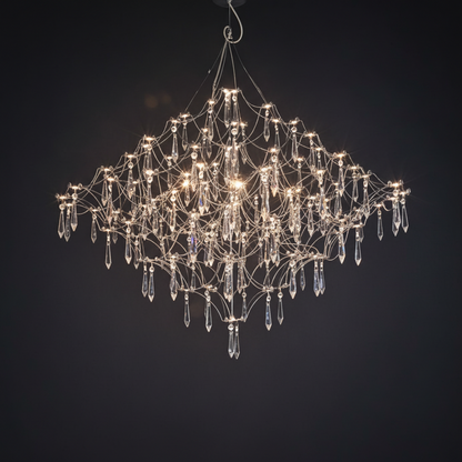 Silver Stainless steel Starry LED Chandelier LJ9512-D100