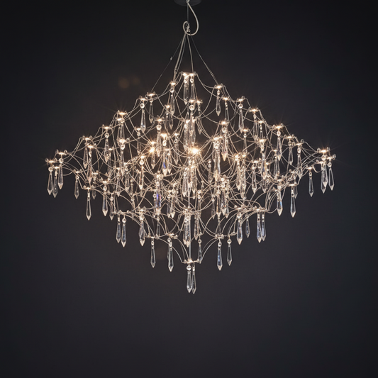 Silver Stainless steel Starry LED Chandelier LJ9512-D100