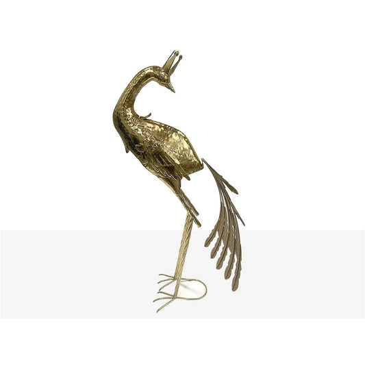 GOLDEN METAL PEACOCK FIGURE 98175