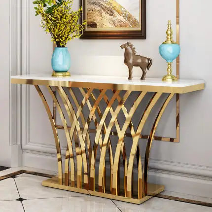 Marble And Gold Console Table. 133-CT-G