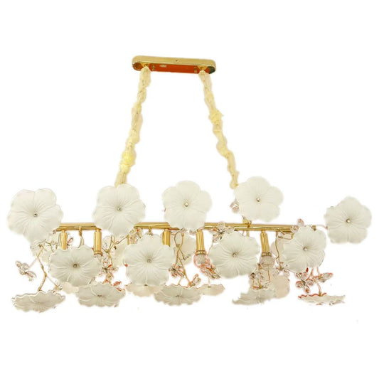 Ceramic Floral Design Dining Table Chandelier 6863/8L