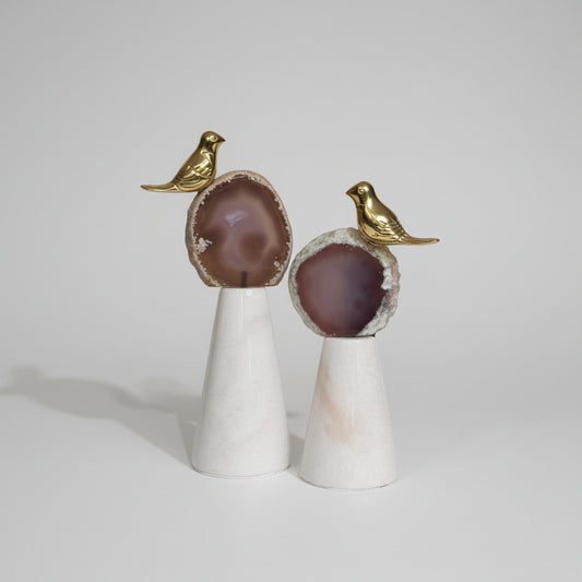 Agate Stone Bird Sculpture Li26/3, Li26/4