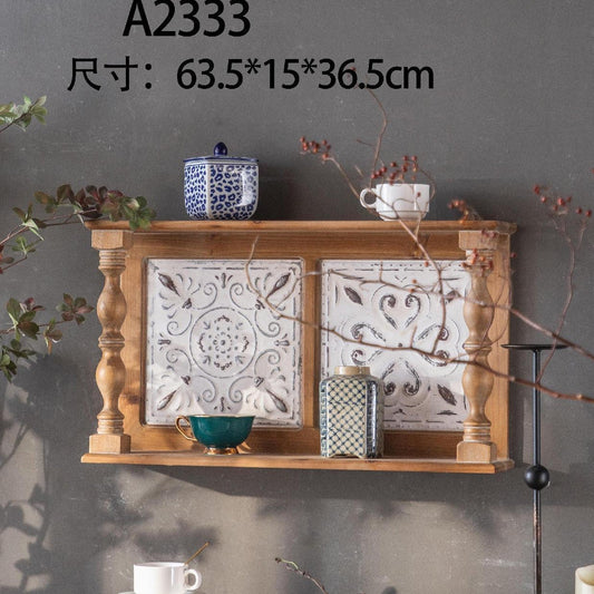 Rustic Wooden Wall Shelf A2333