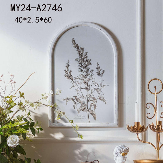 Arch-Framed Vintage Botanical Sketch Wall Art MY24-A2746
