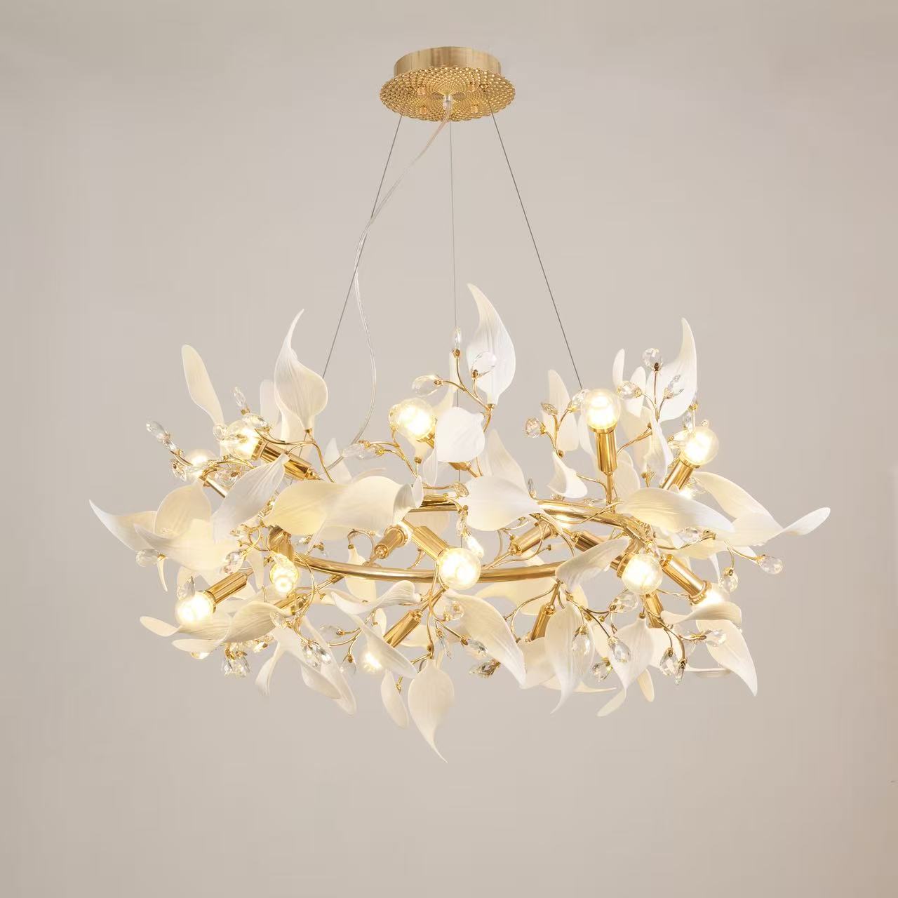 Ceramic Flower Design Chandelier 6864/9+9D