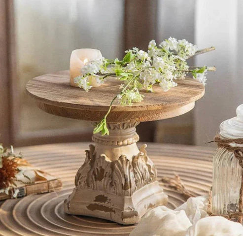 Vintage Style Wood Cake Stand A2263