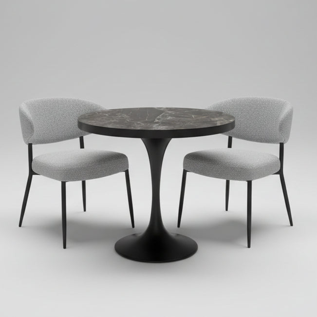 Black Small Dining Table and 2-Chairs TB01, NT2126