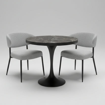 Black Small Dining Table and 2-Chairs TB01, NT2126