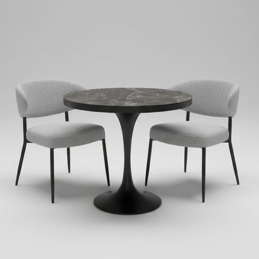 Black Small Dining Table and 2-Chairs TB01, NT2126