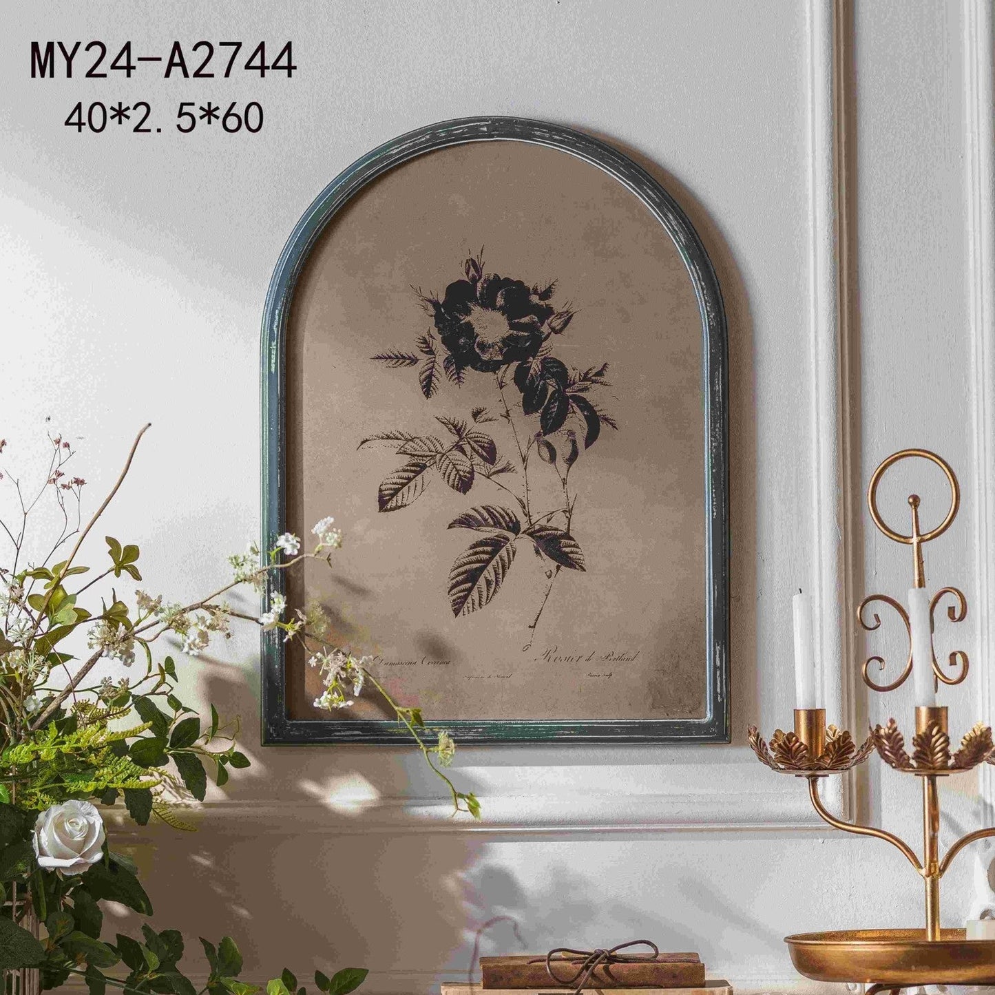 Arch-Framed Vintage Botanical Sketch Wall Art MY24-A2744