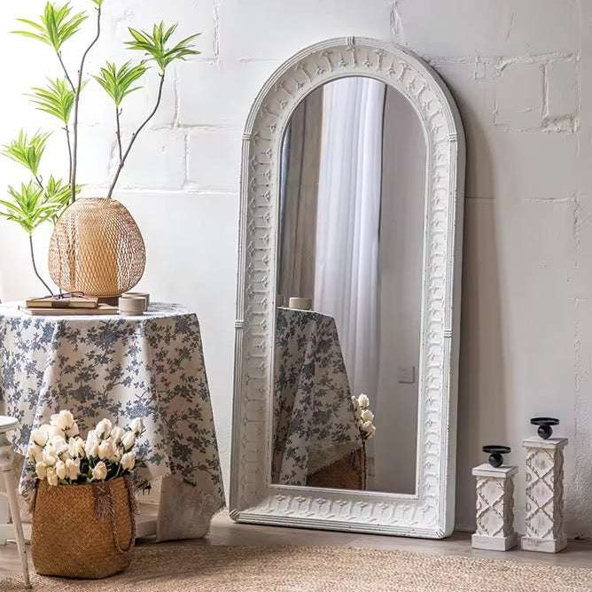 French-Style Vintage Distressed Iron-Art Mirror MY23-A2601
