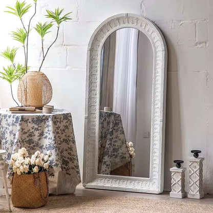 French-Style Vintage Distressed Iron-Art Mirror MY23-A2601