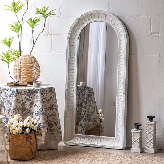 French-Style Vintage Distressed Iron-Art Mirror MY23-A2601