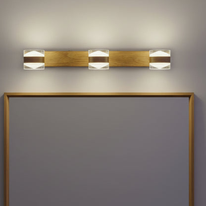 Wooden Mirror Front Vanity Wall Lamp J094/3L