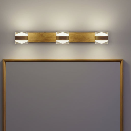 Wooden Mirror Front Vanity Wall Lamp J094/3L