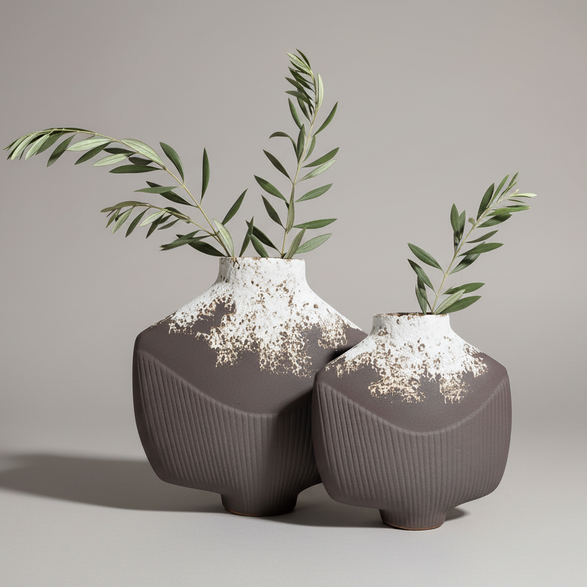 Modern Textured Ceramic Vase Li26/42, Li26/43