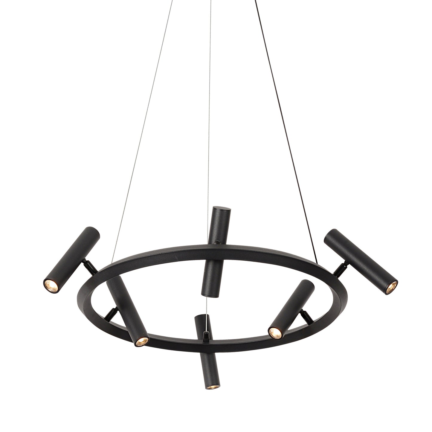Industrial Matte Black Ring Chandelier M01