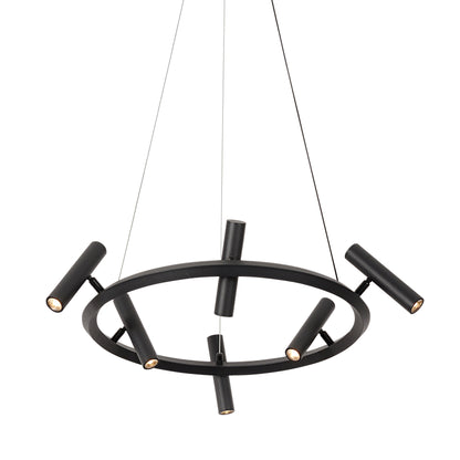 Industrial Matte Black Ring Chandelier M01