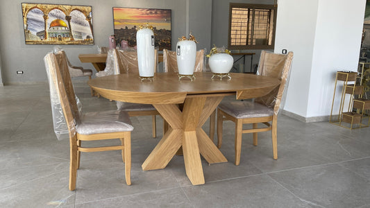 French Style Round Dining Table Adjustable