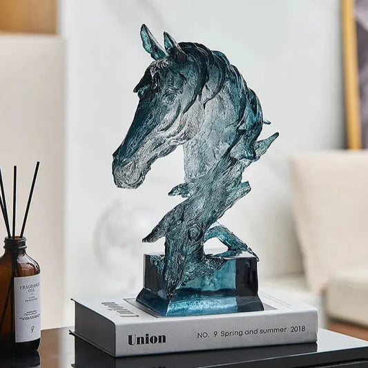 Transparent Resin Horse Head Statue FSYH-01