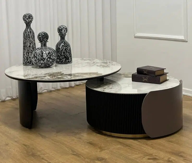 Black & Grey Middle Table With Porcelain Top 812#