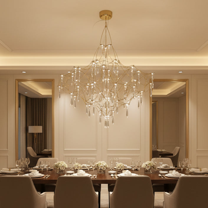 Gold Stainless steel Starry LED Chandelier LJ2597-D80