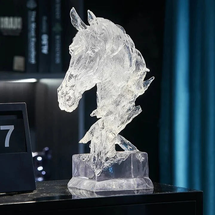 Transparent Resin Horse Head Statue FSYH-01