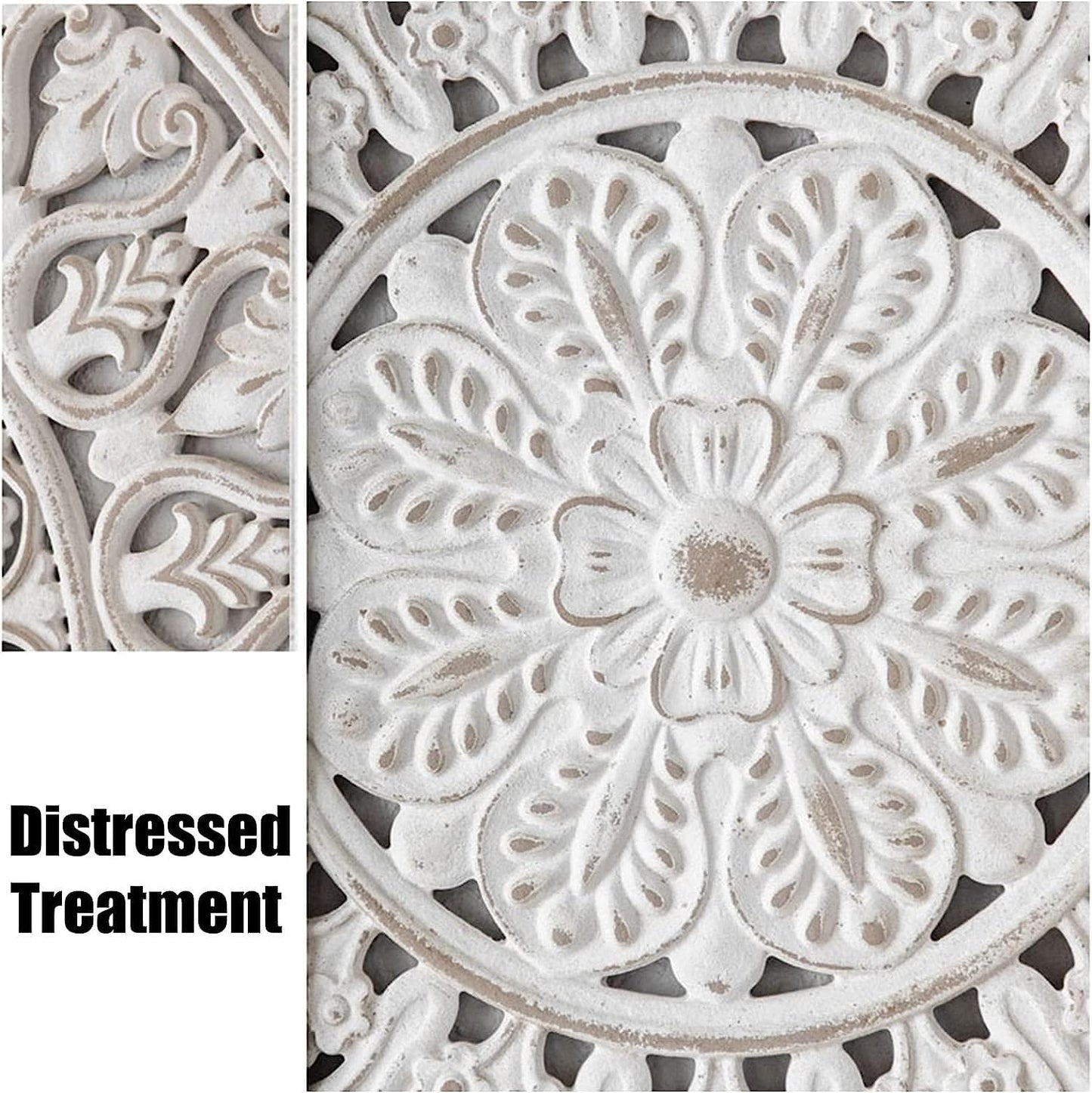 3 Pieces French Style Carve Pattern Wood Wall Decor Set A133