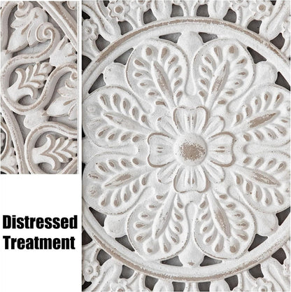 3 Pieces French Style Carve Pattern Wood Wall Decor Set A133