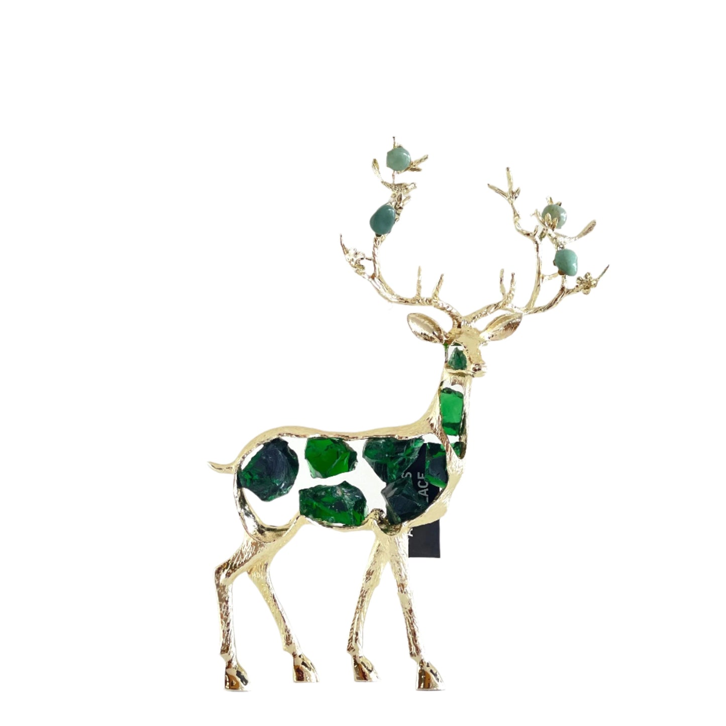 Exclusive Green And Gold Reindeers Set of 2 FYPC-9