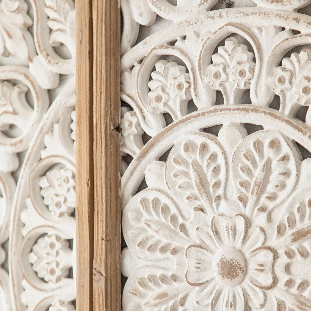 3 Pieces French Style Carve Pattern Wood Wall Decor Set A133