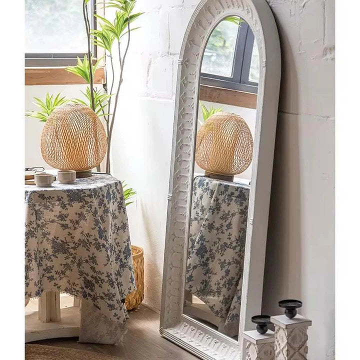 French-Style Vintage Distressed Iron-Art Mirror MY23-A2601