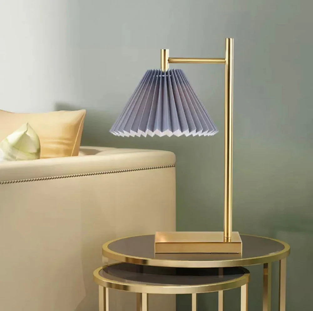 Modern Golden Pleated Table Lamp T2045