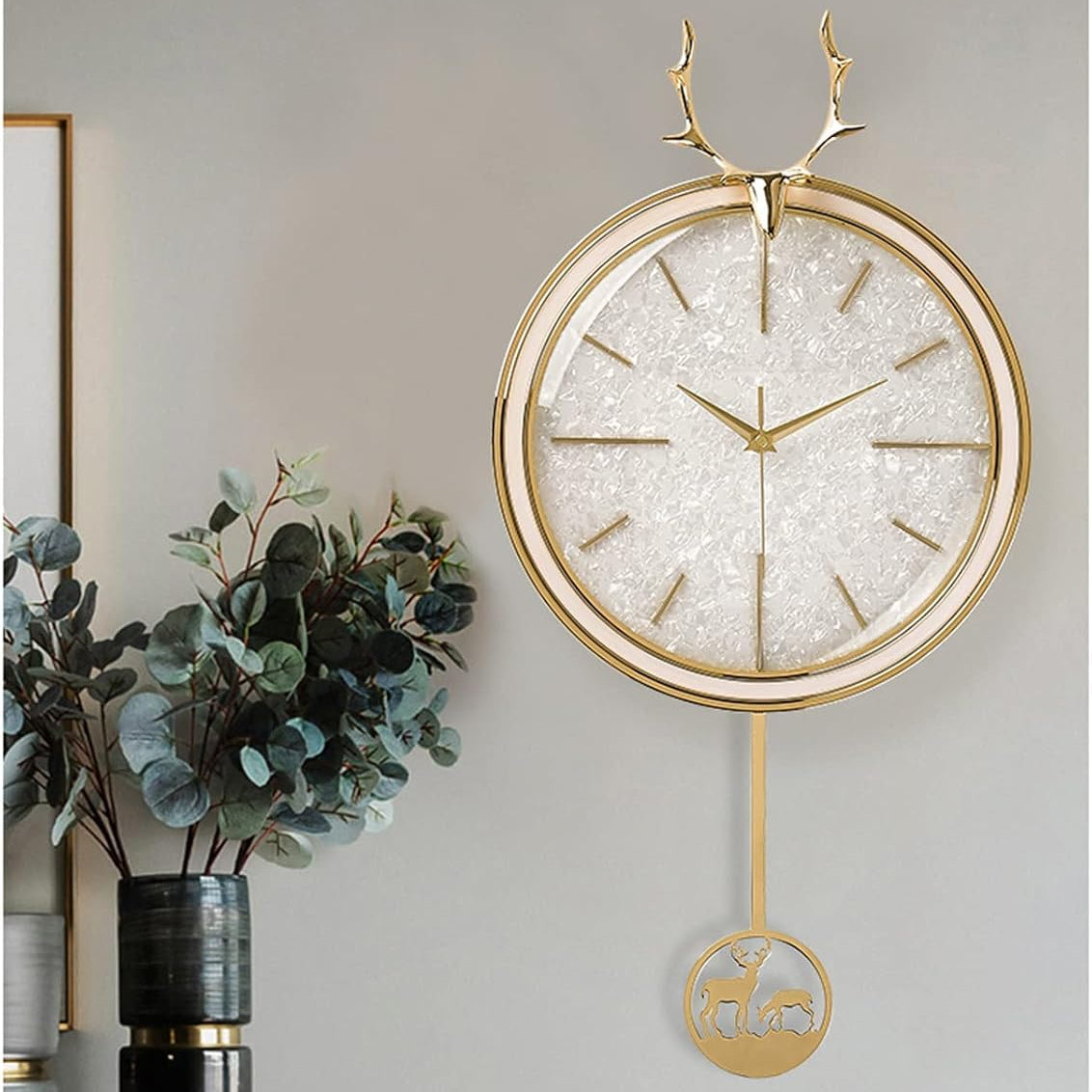 Reindeer Pendulum Clock 19065F