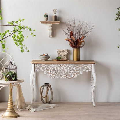 Vintage Rectangular Wood Console table A1662