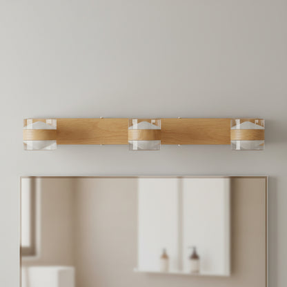 Wooden Mirror Front Vanity Wall Lamp J094/3L