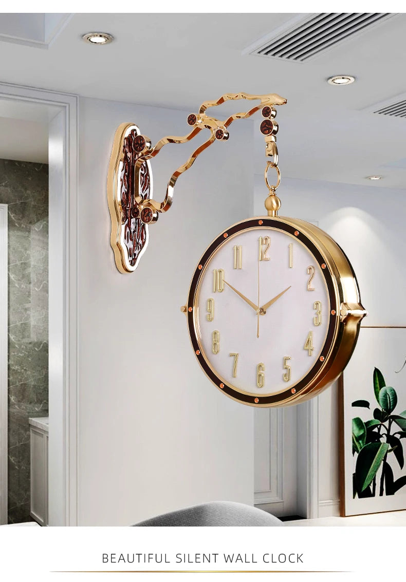 Luxury Double Sided Wall Clock