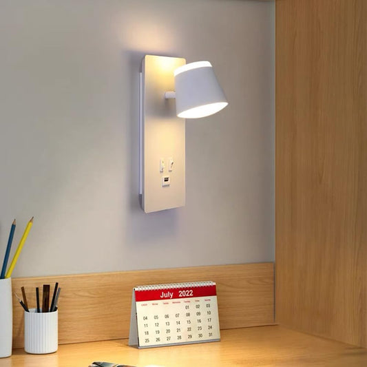 Modern LED Wall Lamp with USB Charging W468/1WH