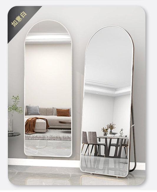 170x45cm Arched Full Length Mirror Floor Mirrors with Aluminum Alloy Frame Free-Standing Wall Mounted or Leaning Large Bedroom Dressing Mirror Modern & Contemporary Decor for Home