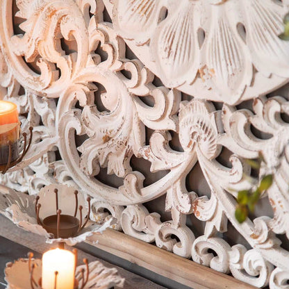 Hand carved Floral Wood Wall Panel A138