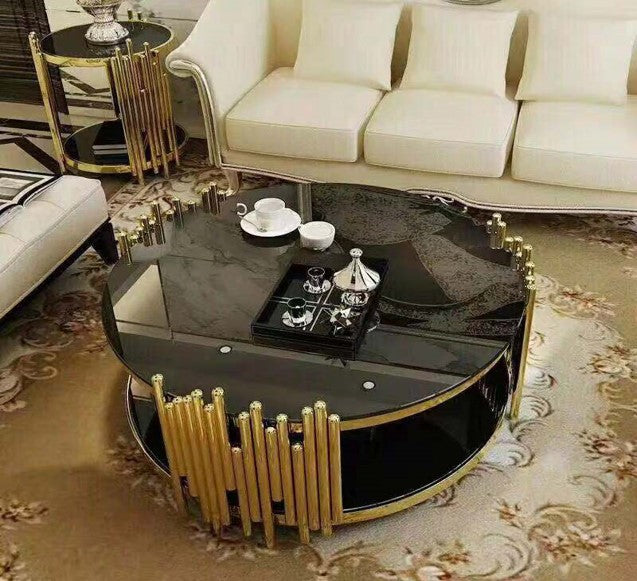 Black Tempered Glass Middle Table 51127