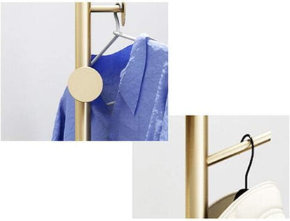 8-Hooks Metal And Marble Coat Floor Stand