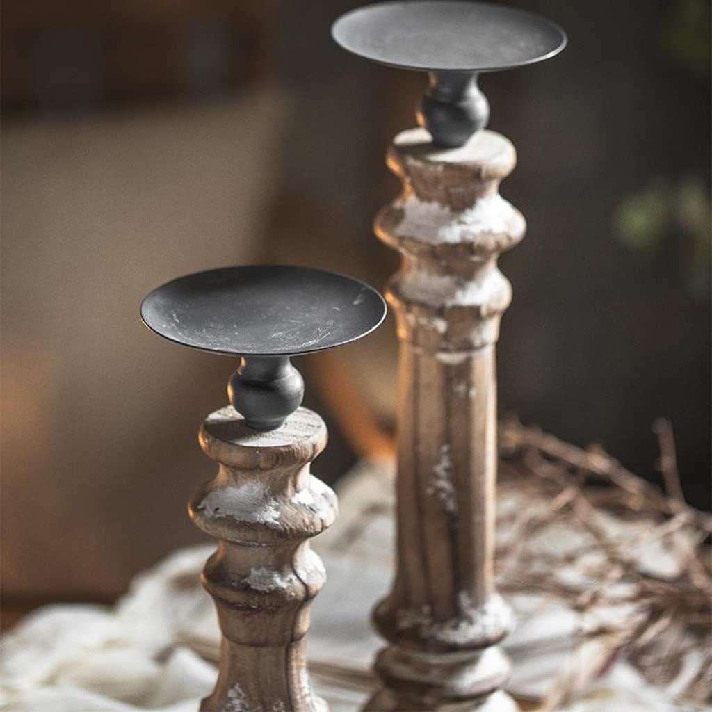 Rustic Wooden Pillar Candle Holders MBK015/MBK016