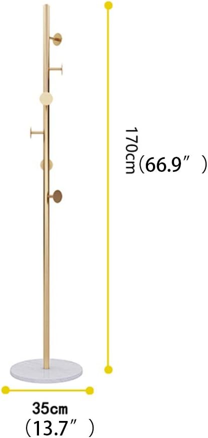 8-Hooks Metal And Marble Coat Floor Stand