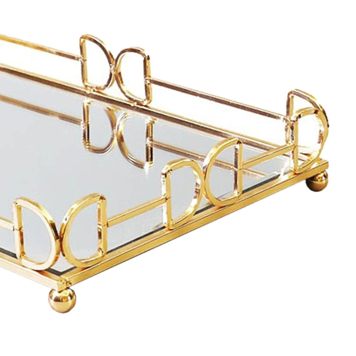 Retro Style Mirror Vanity Serving Tray