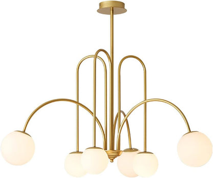 6-ights Modern Glass Chandelier