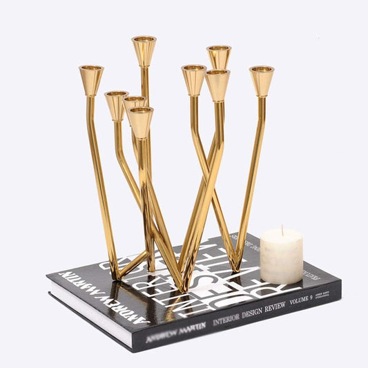 9-Arms Stainless Steel Candle Holder BA-1069